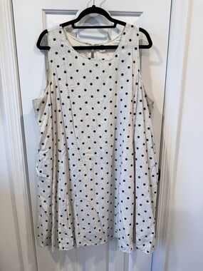 Old Navy White Mini Dress with Black Polka Dots